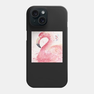 watercolour flamingo Phone Case