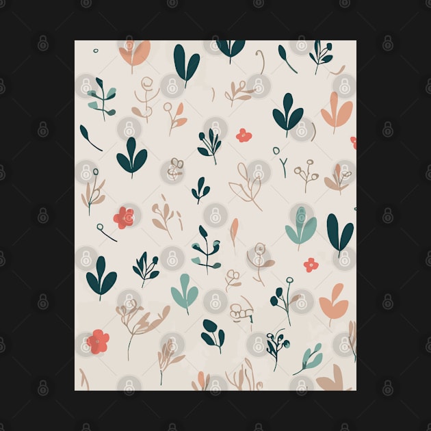 Floral Pattern Minimalistic: Zen Petal Symmetry by FLRW