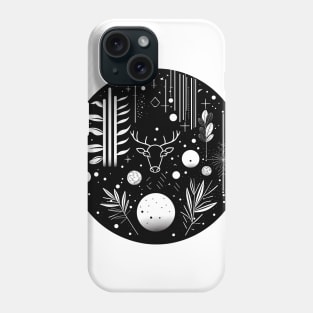 Black and White Abstract Geometric Deer Phone Case