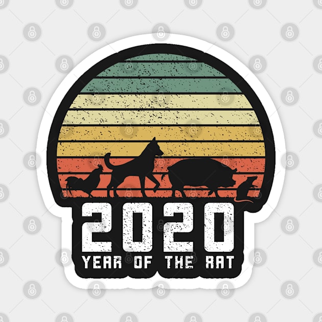 Year Of The Rat 2020 Vintage Evolution Chinese Zodiac Magnet by BraaiNinja