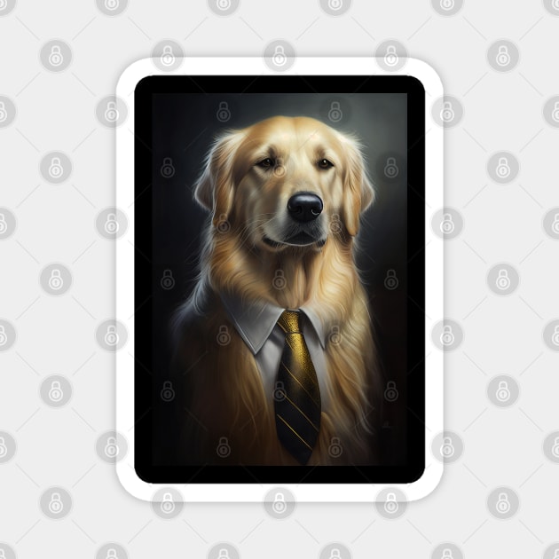 Adorable Dog in a Suit: A Perfect Blend of Elegance and Cuteness Golden Retriever Magnet by Whimsical Animals