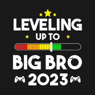 Leveling Up To Big Bro Promoted to Brother Est 2023 Loading T-Shirt