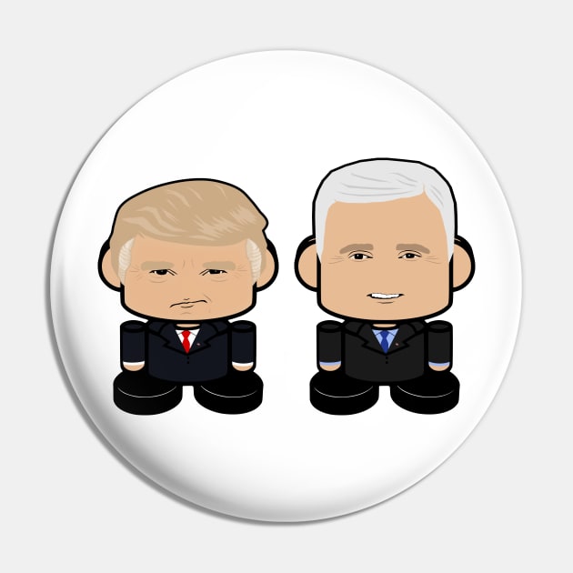 Trump & Pence POLITICO'BOT Toy Robot Pin by Village Values