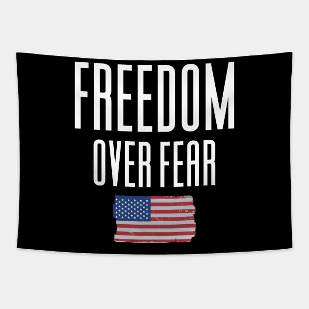 Freedom Over Fear Tapestry by Aajos