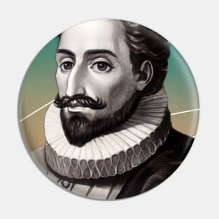 Spanish writer Miguel de Cervantes illustration Pin