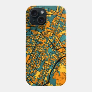 Turin Map Pattern in Orange & Teal Phone Case