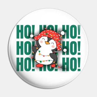 Ho Ho Ho Christmas Penguin Celebration Pin