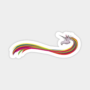 Rainbow Long hair Unicorn. Magnet
