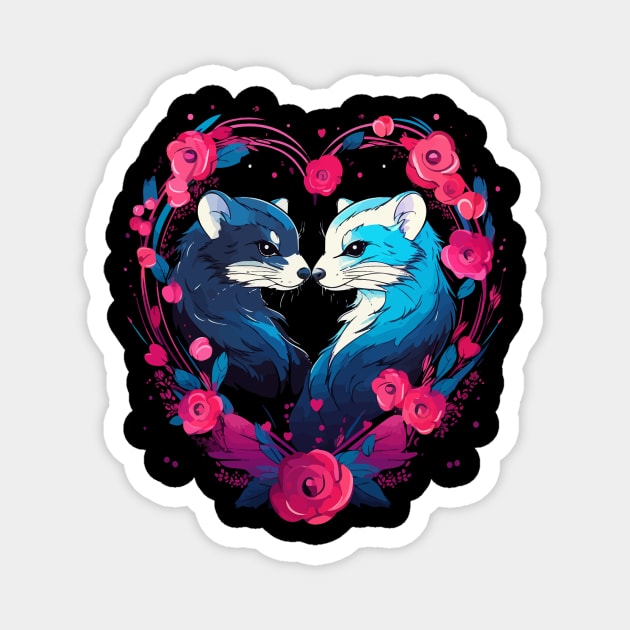 Ferret Couple Valentine Magnet by JH Mart