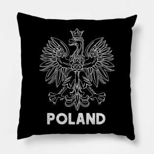 Poland/Polish Eagle Flag - Faded/Vintage Look Pillow