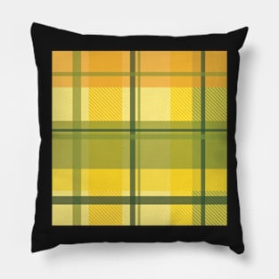 early summer plaid in happy yellow, orange and juicy green seamless pattern Pillow