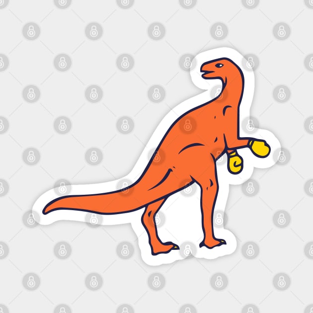 orange dinosaur boxer Magnet by yudabento
