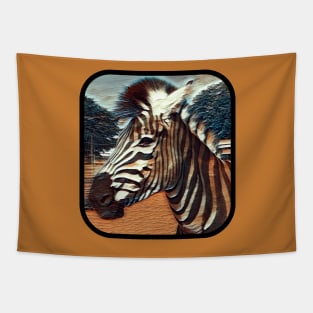 Zebra Pt-Rd Tapestry