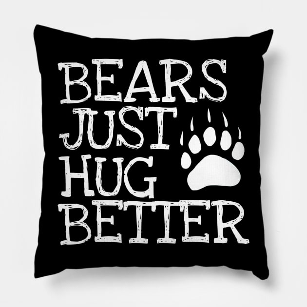 Bears Just Hug Better Pillow by Whitelaw Comics