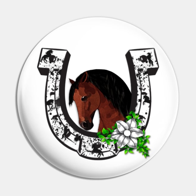 Horse Lovers Horseshoe Pin by KC Morcom aka KCM Gems n Bling aka KCM Inspirations