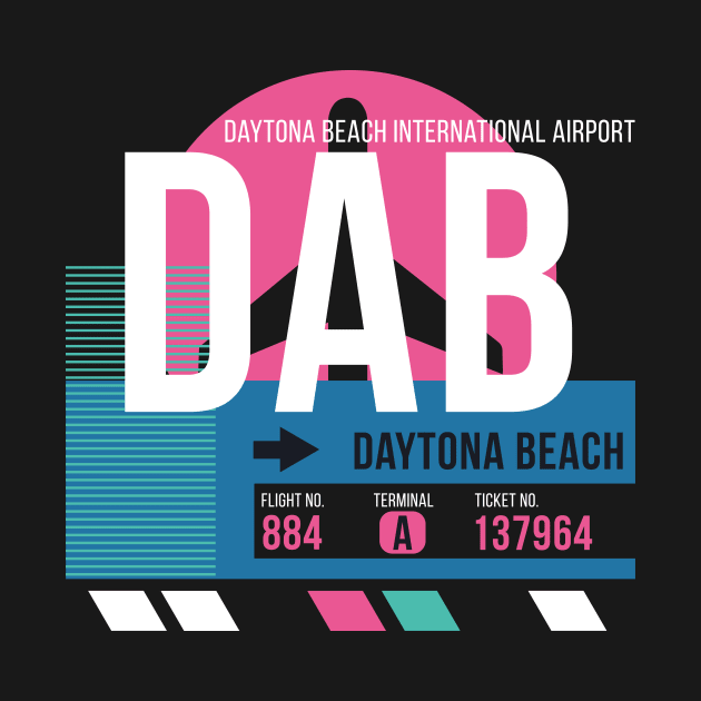 Daytona Beach (DAB) Airport // Sunset Baggage Tag by Now Boarding