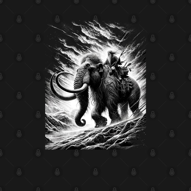 The Mammoth Rider - Primitive Fantasy Illustration by AltrusianGrace