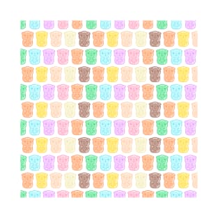 Colorful Gummy Guinea Pigs Pattern, Large T-Shirt