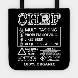 CHEF funny and humor Tote