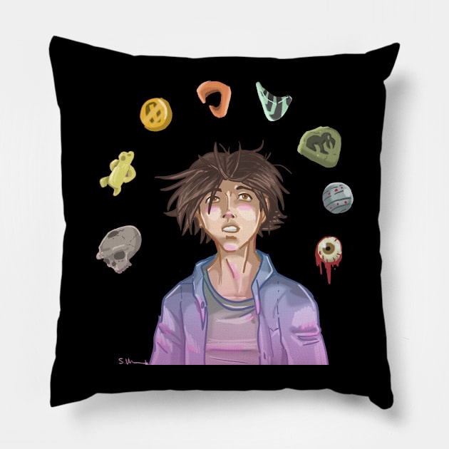 Jake Hanging Out with His Friends Pillow by The Ostium Network Merch Store