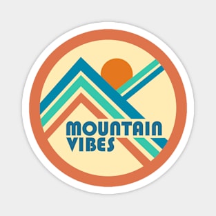 Mountain Vibes Retro Western Lines Magnet