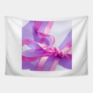 Watercolor purple bow purple ribbon Tapestry