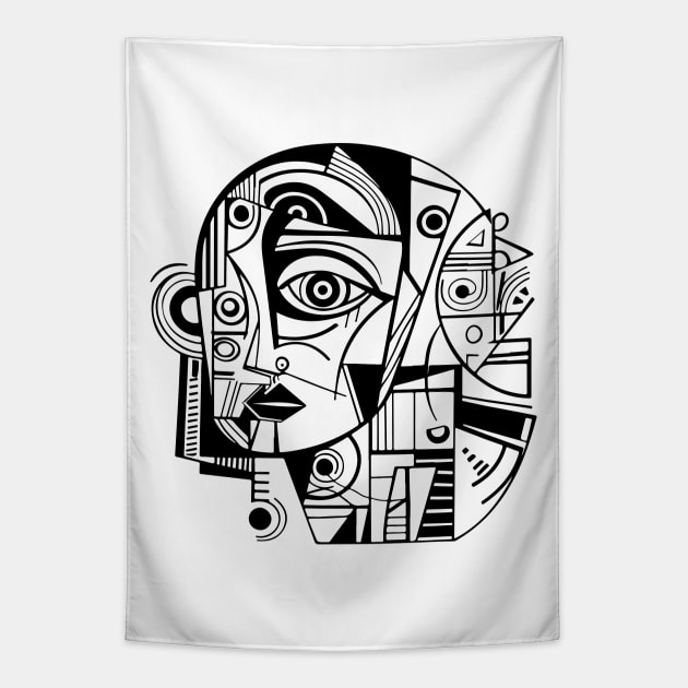 Cubist Woman Tapestry by n23tees