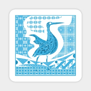 agami heron bird in ecopop talavera pattern wallpaper art 2 Magnet