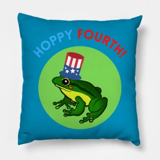 Hoppy Fourth 4th of July Independence Day Patriotic Frog Toad Lover USA Gifts Pillow