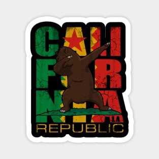 Los Angeles Californa Bear Vintage Retro Flag Magnet