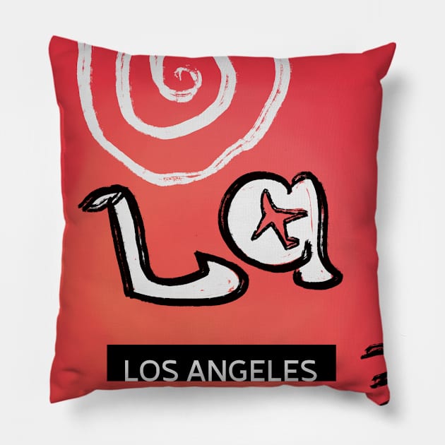 LOS ANGELES LAX Pillow by Woohoo