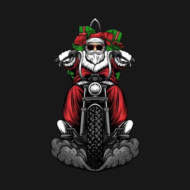 Santa riding A Motorcycle by Arjanaproject