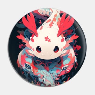 Cute Axolotl Anime Art Design | Cute Animals | Axolotl Hentaii Chibi Kawaii Design Pin