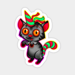 Cat unicorn with outline Magnet
