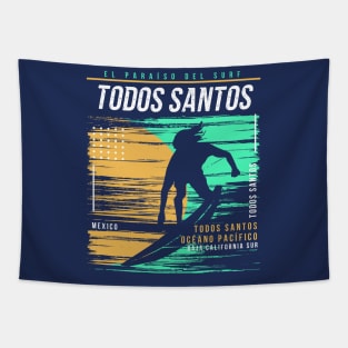 Retro Surfing Todos Santos, Mexico // Vintage Surfer Beach // Surfer's Paradise Tapestry