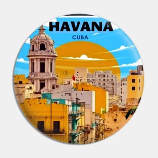 Havana Cuba Vintage Travel and Tourism Advertising Print Pin