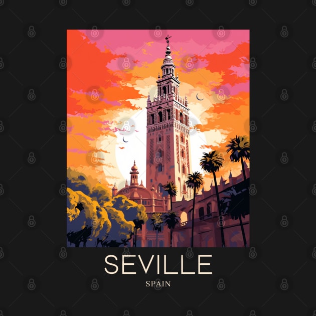 A Pop Art Travel Print of Seville - Spain by Studio Red Koala