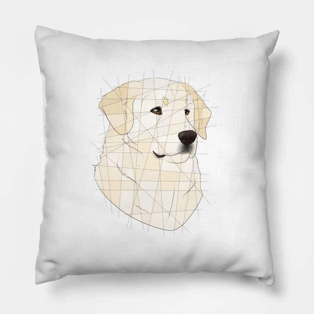 English Cream Golden Retriever Pillow by Blacklightco