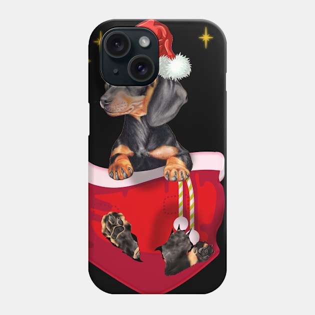 Dachshund In Pocket Christmas Gift Phone Case by Terryeare