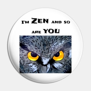 Funny Angry  Owl Cartoon Style Pin