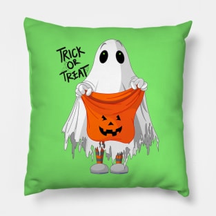 Trick or Treat Ghost Halloween T-Shirt Pillow