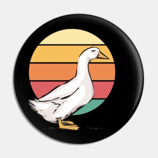 Duck Retro Vintage Sunset Pin