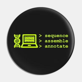 Bioinformatics Genome Sequence Assemble Annotate Green Pin