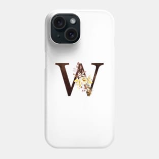 Floral Monogram W Lovely Autumn Foliage Phone Case