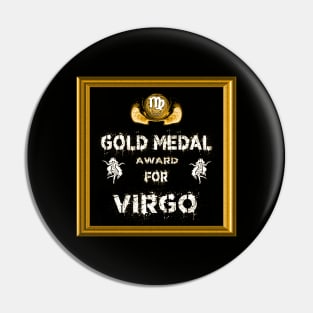 Virgo Birthday Gift Gold Medal Award Winner Pin