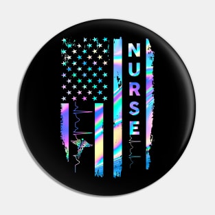 Proud Nurse American Flag Patriotic Pride Nurse Pin