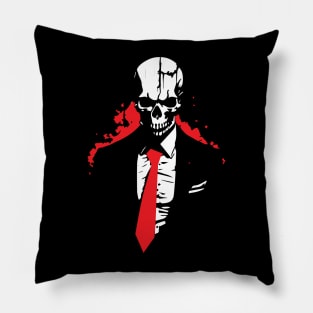 Businessman Skeleton in Suit Pillow