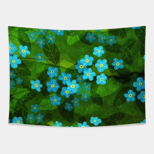 Forget Me Not Flowers Tapestry by KatherineBlowerDesigns