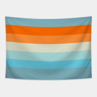 Orange and Blues Striped Color Palette Tapestry