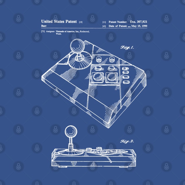 Joystick Patent - Console Gamer Gaming Streamer Art - Blueprint by patentpress